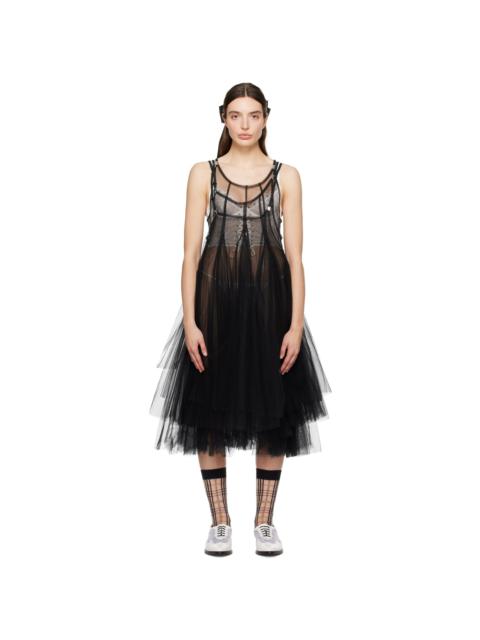 Noir Kei Ninomiya Black Layered Midi Dress REVERSIBLE