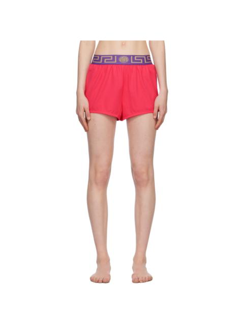 Versace Pink Greca Border Bikini Bottoms Reversible