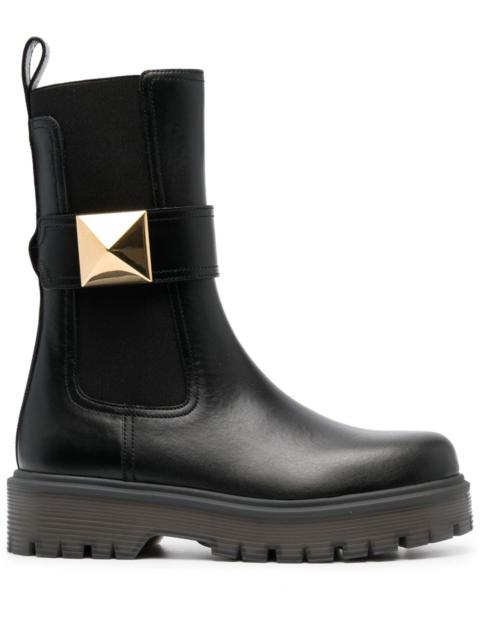 Valentino Black One Stud Beatle Mm Boots Reversible