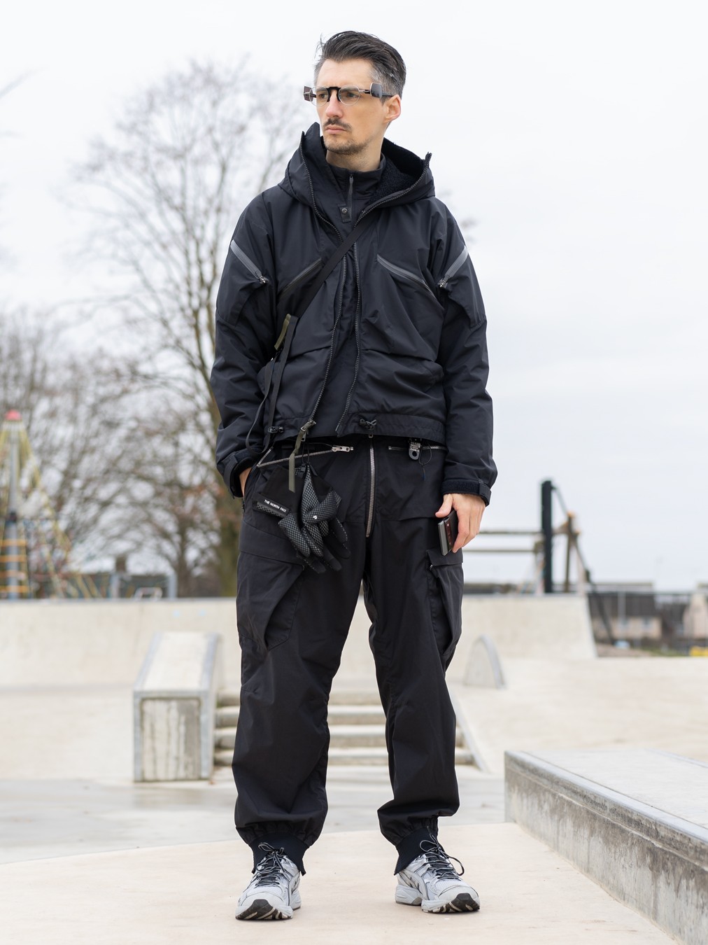 ACRONYM P38-E Encapsulated Nylon Cargo Pant Black | REVERSIBLE