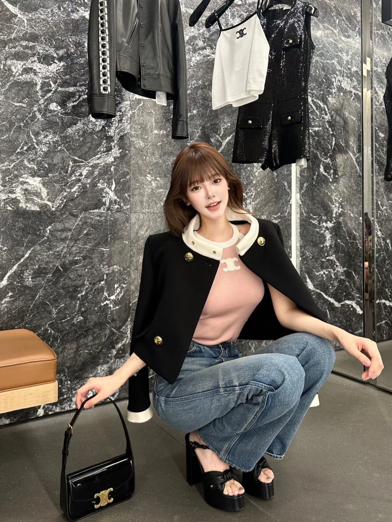 関税込 CELINE |SHOULDER BAG TERENCE IN PATENT CALFSKIN Women's Shoulder bag Terence in patent calfskin | CELINE | 24S