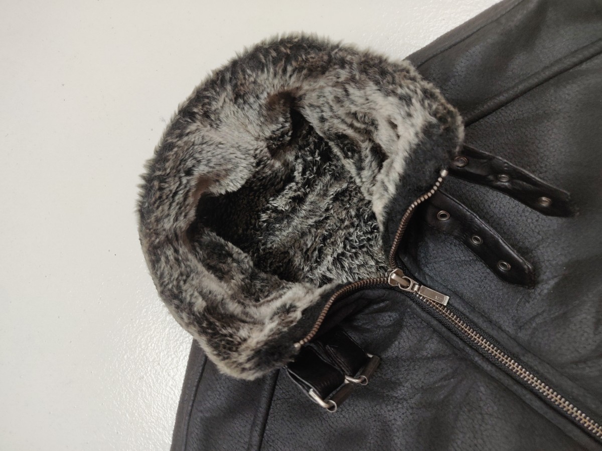 A - D'Homme Homme B3 Biker Buckle Fur Jacket Coat - 5