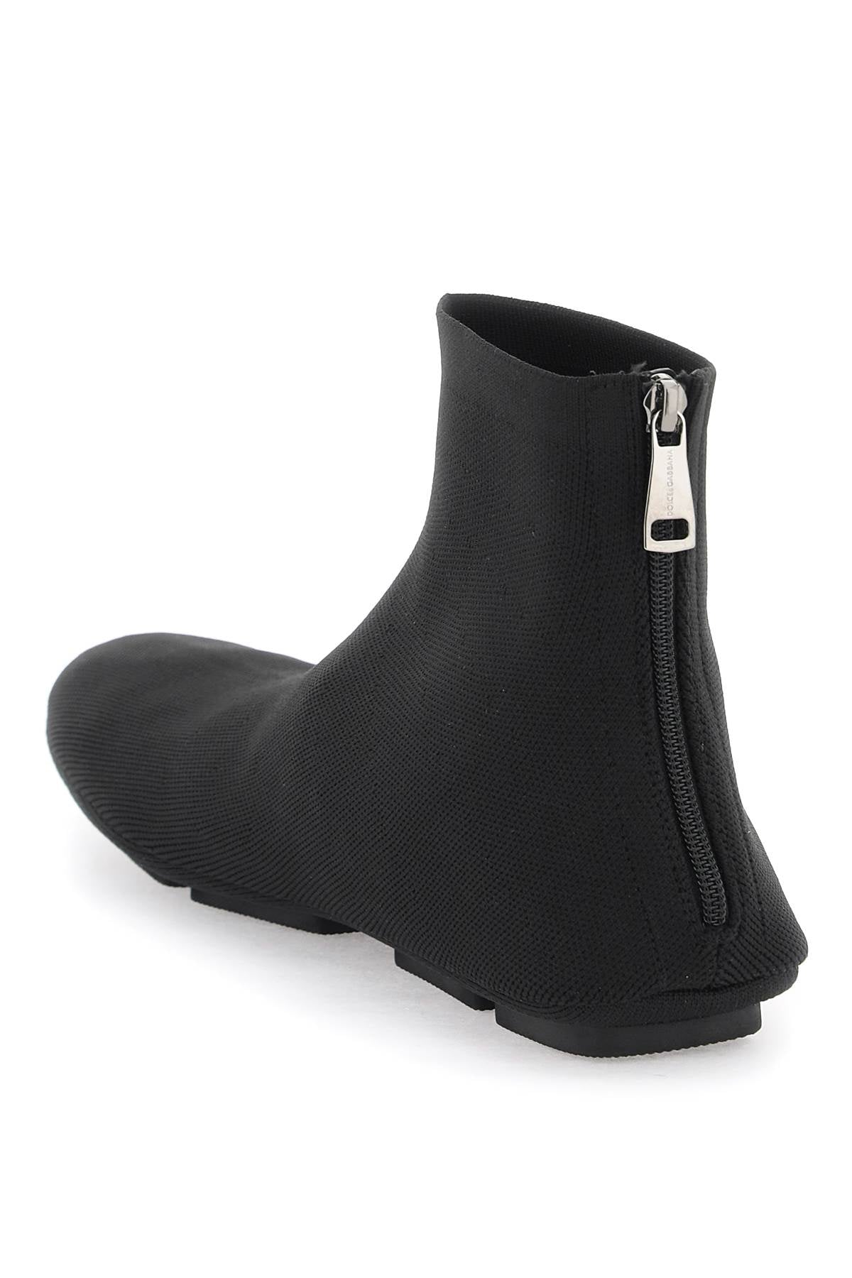 Black Stretch Mesh Ankle Boots - 3