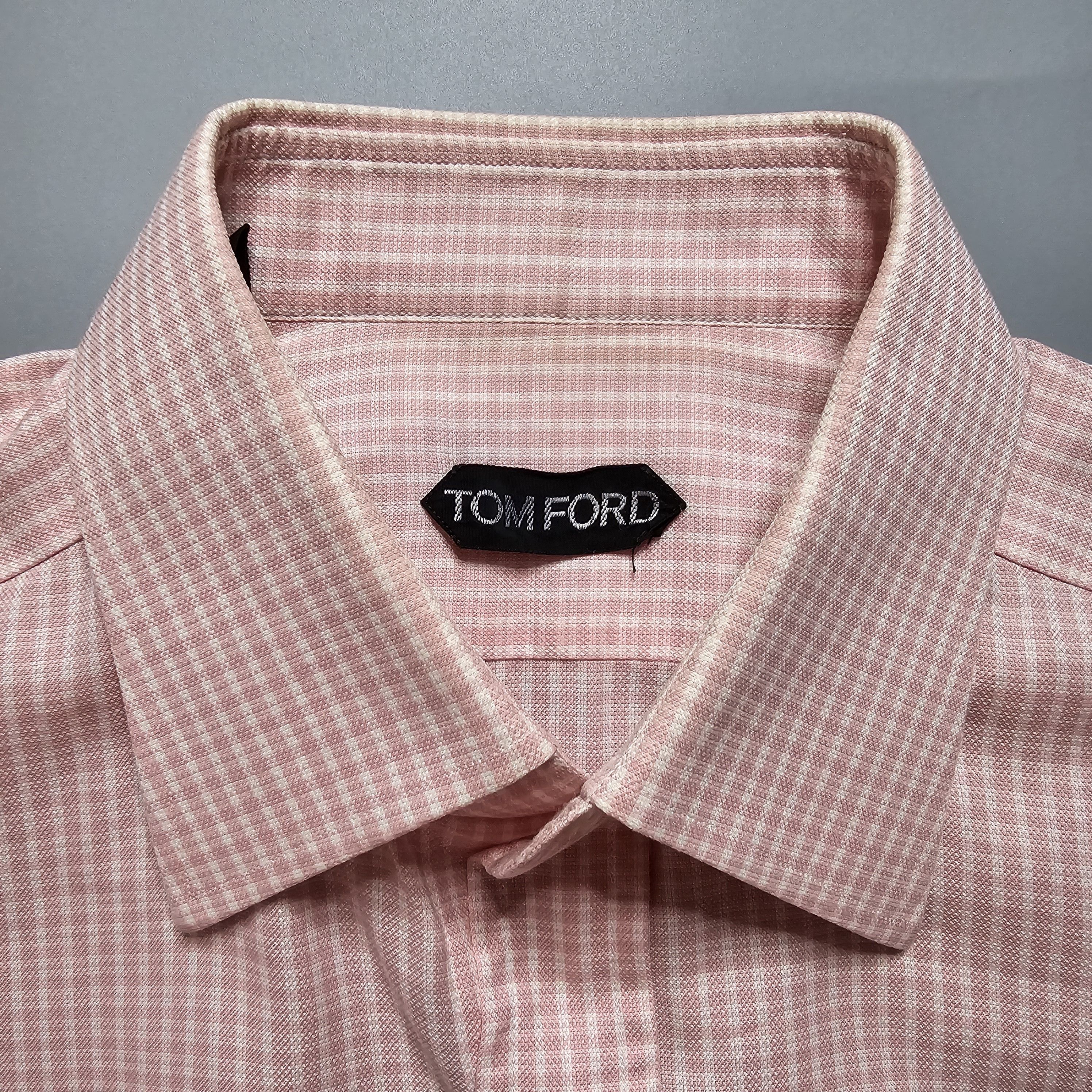 Tom Ford - Salmon Gingham Dress Shirt - 5