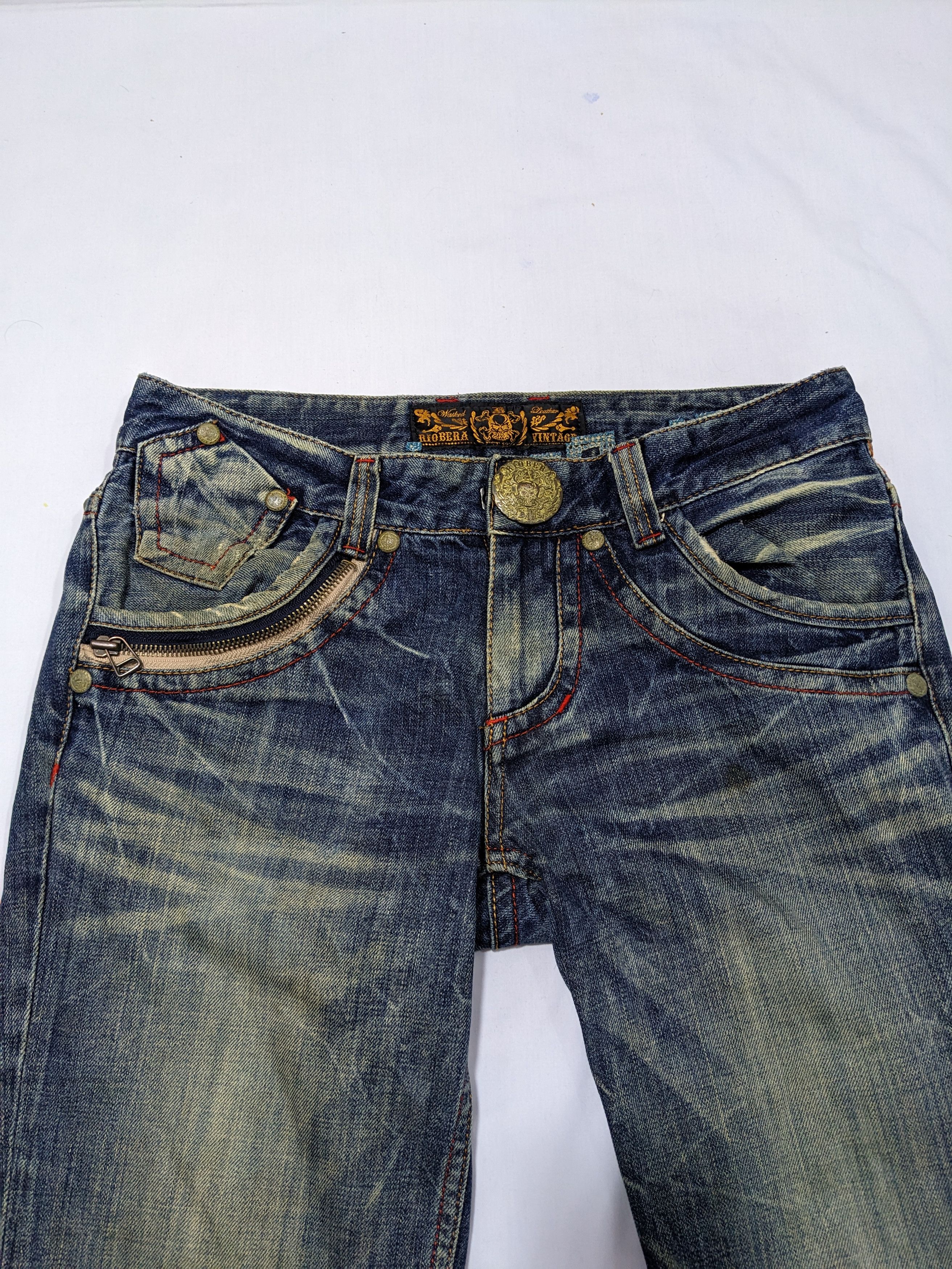 If Six Was Nine - Riobera Studded Zipper Flare Denim Wash Low Rise Jeans - 3