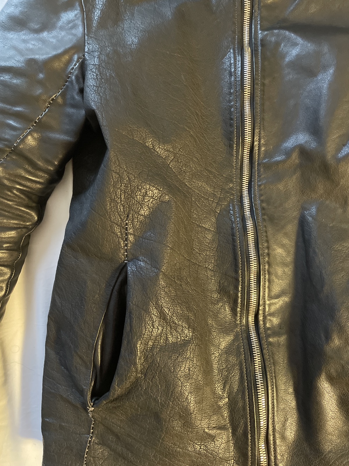 *Last drop* Bison Leather High neck jacket - 4