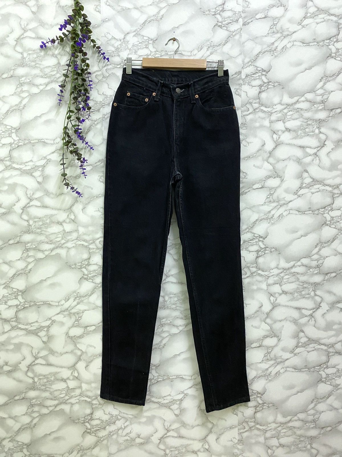 Vintage 90s Levi's Skinny Super Black Denim Jean - 1