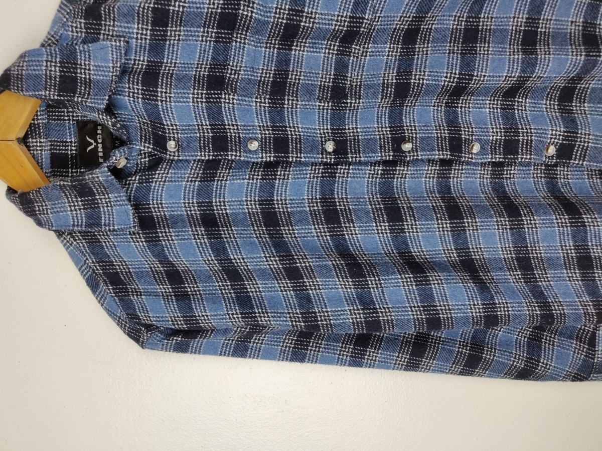 Flannel - Finch Japan Blue Check Button Up Shirt Oxford - 3