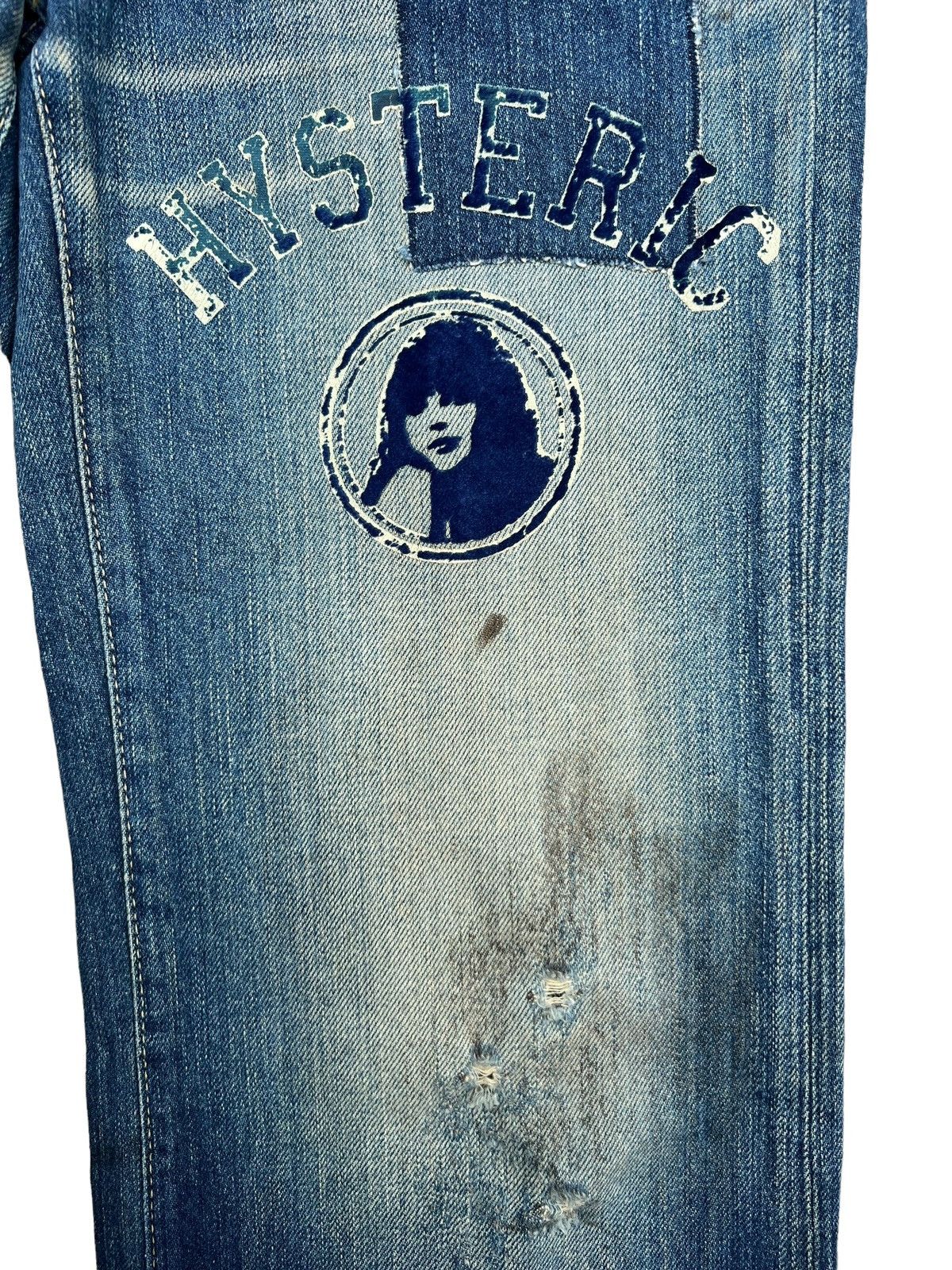 Hysteric Glamour Distressed Lowrise Flare Denim Jeans 29x32 - 5