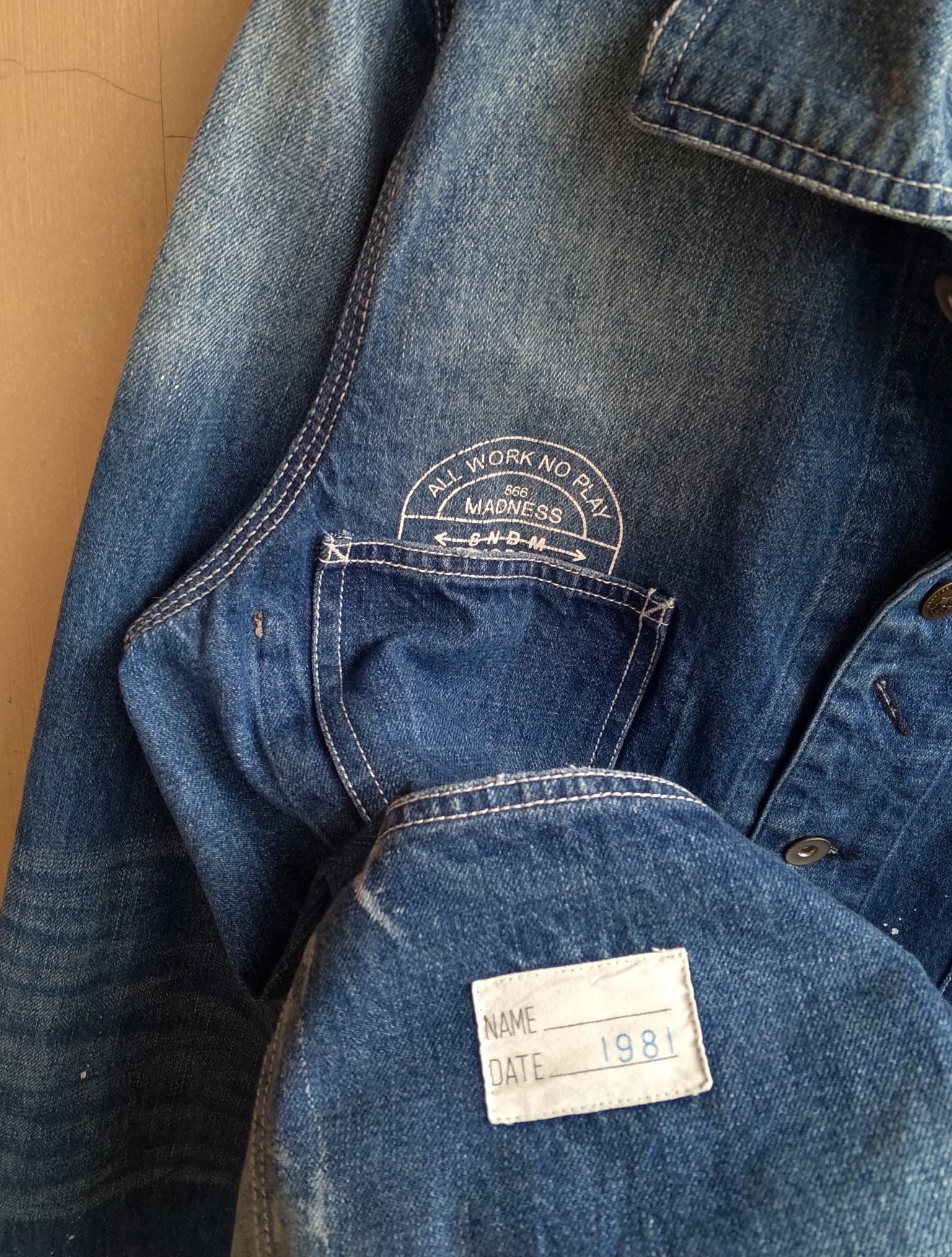 Madness Utility Workwear paint splatter denim jacket - 10