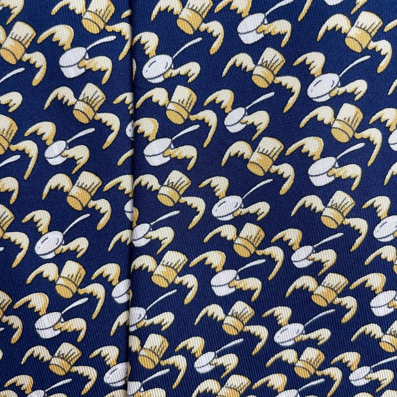 Hermes Paris Silk Tie 7687 TA Limited edition Pans Blue - 1