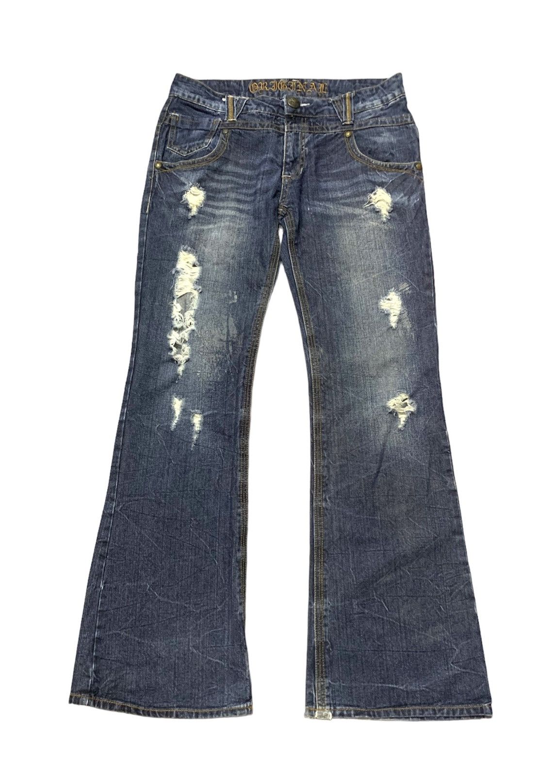 Jordan Brand - Flare Japanese Brand ORIGINAL JEANS Washed Distressed Flare - 1