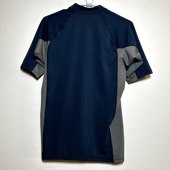 Patagonia Rash Guard Sun Shirt UPF 50 Quick Dry Short Sleeve Navy Gray M - 6