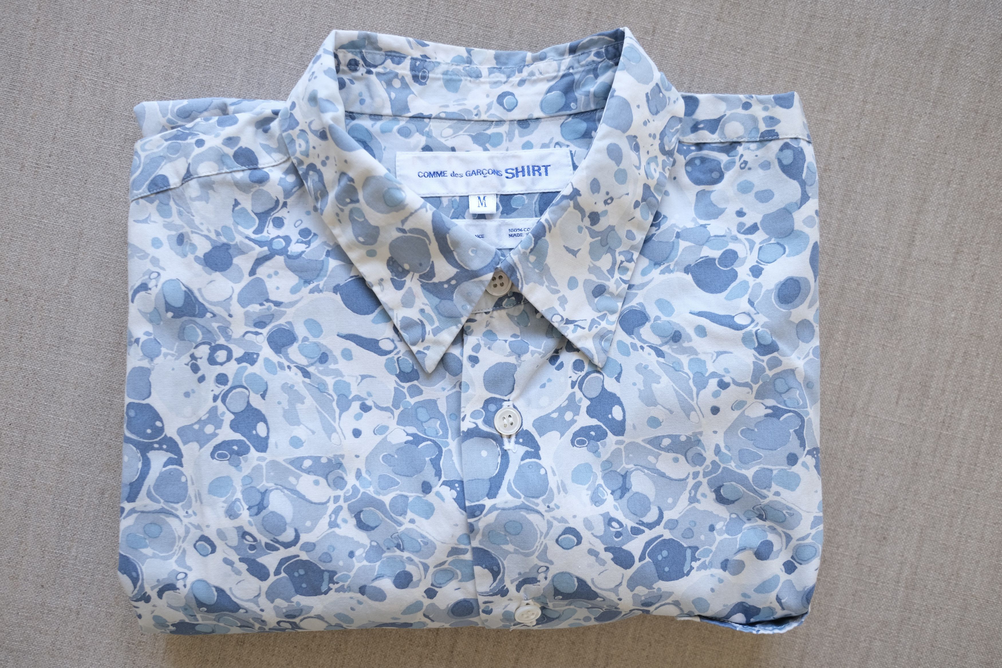 1990s Cotton 墨流し (suminagashi) Print Shirt - 9