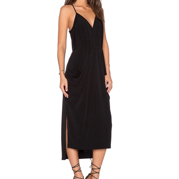 BCBGeneration Maxine Crossover Midi Dress in Black - 2