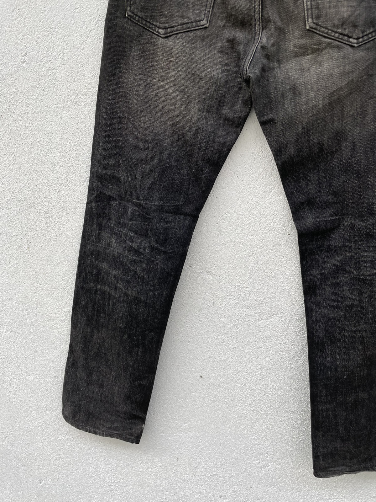 Japanese Brand - EDIFICE Distressed BLack Wash Denim Jeans - 10