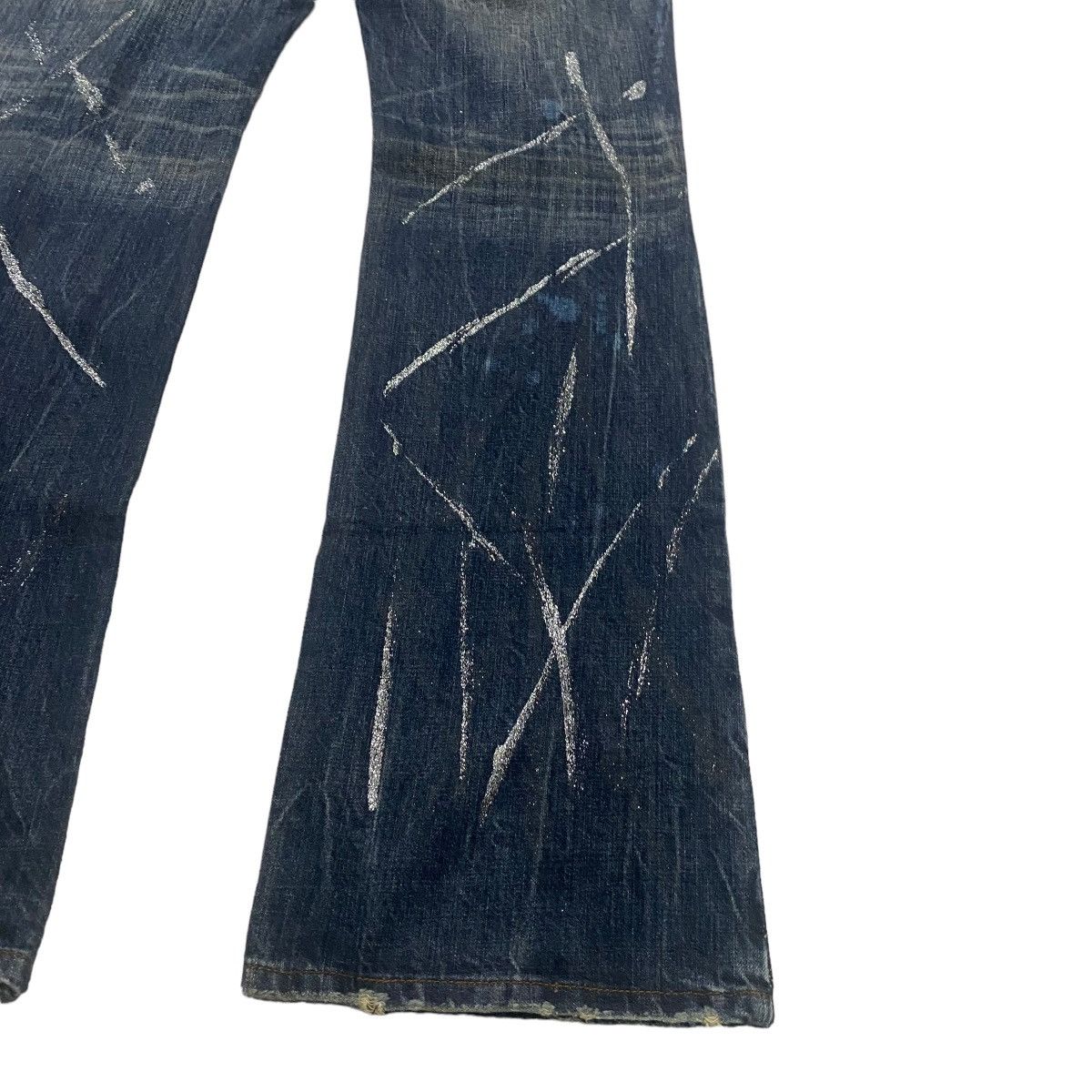 Le Grande Bleu (L.G.B.) - SEMANTIC DESIGN Whisker Denim Flare Jeans Leather Trimmed - 15