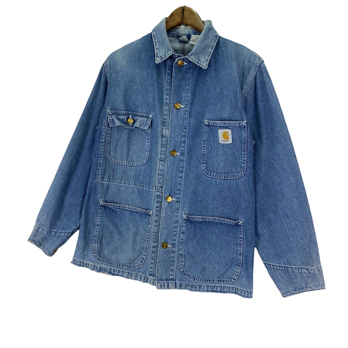 Vintage Carhartt Michigan Denim Chore Distressed Jacket - 11