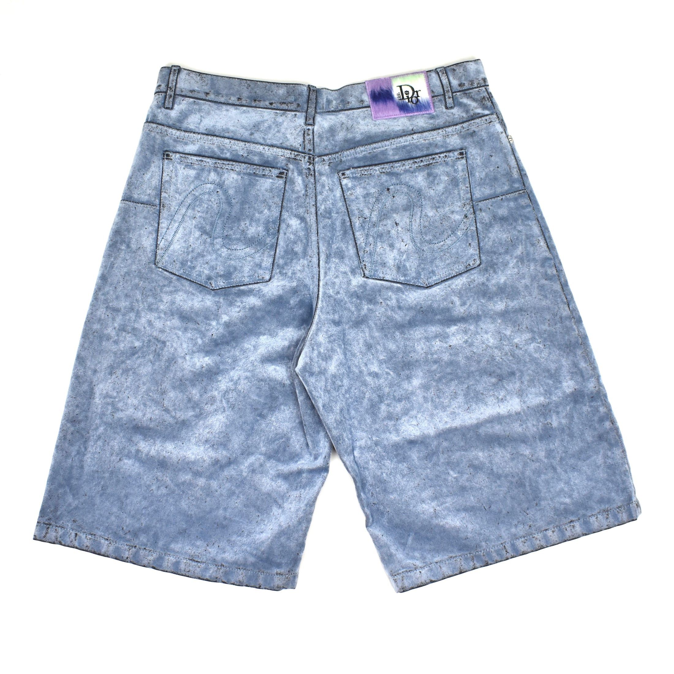 DIOR x ERL Velvet Flocked Denim Shorts Jorts SS23 - 2