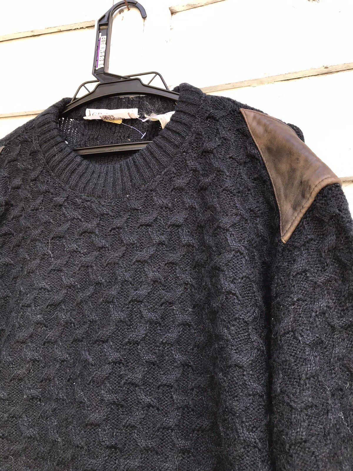 Ginvenchy Cable Knit Leather Shoulder Patch Sweater - 3