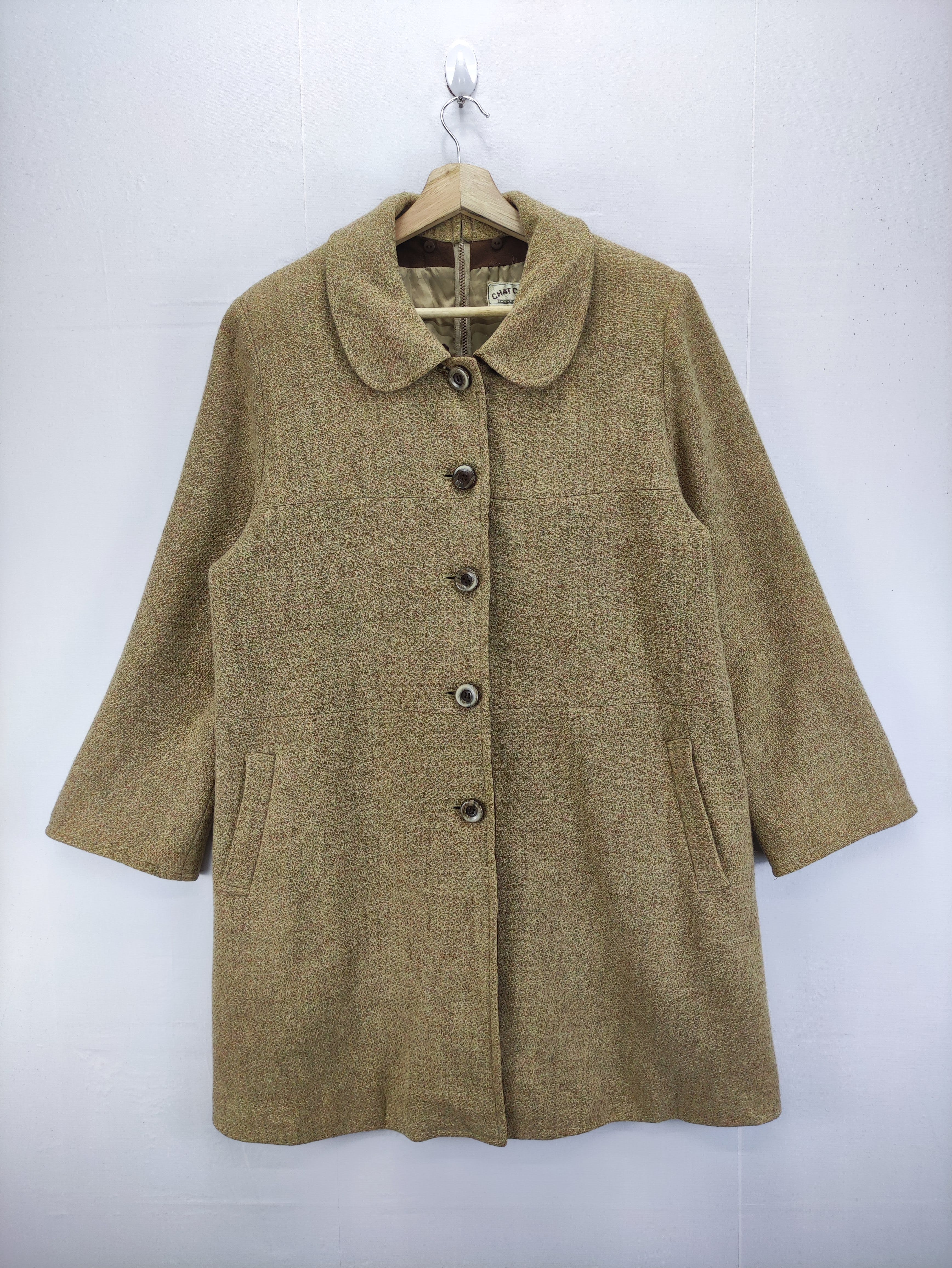 Vintage Wool Jacket Button Up Zipper By Chat Club - 1