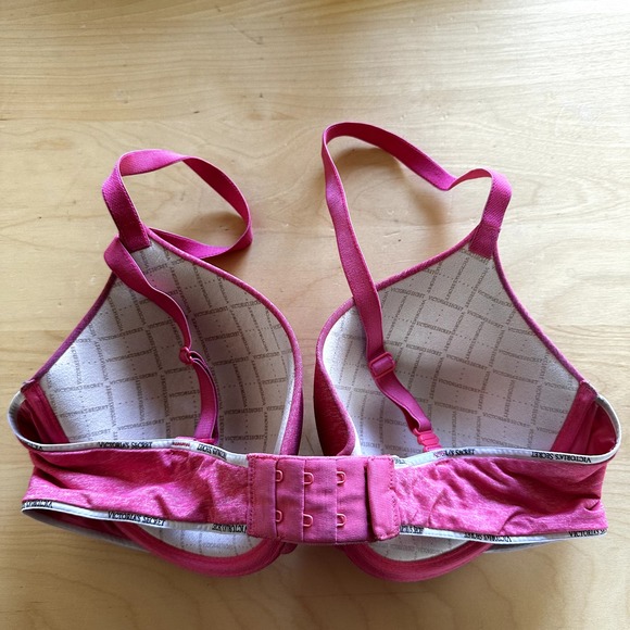Victoria's Secret Uplift Semi Demi Bra Underwired Adjustable Straps Pink 36C - 4