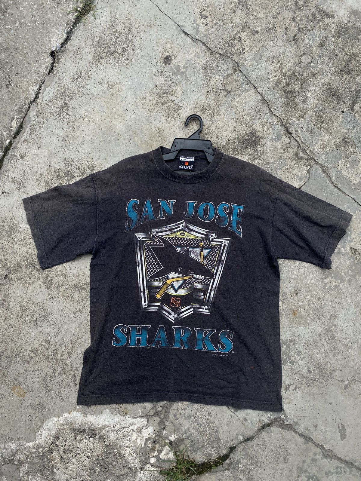 Vintage T Shirt San Jose Sharks Size L - 1