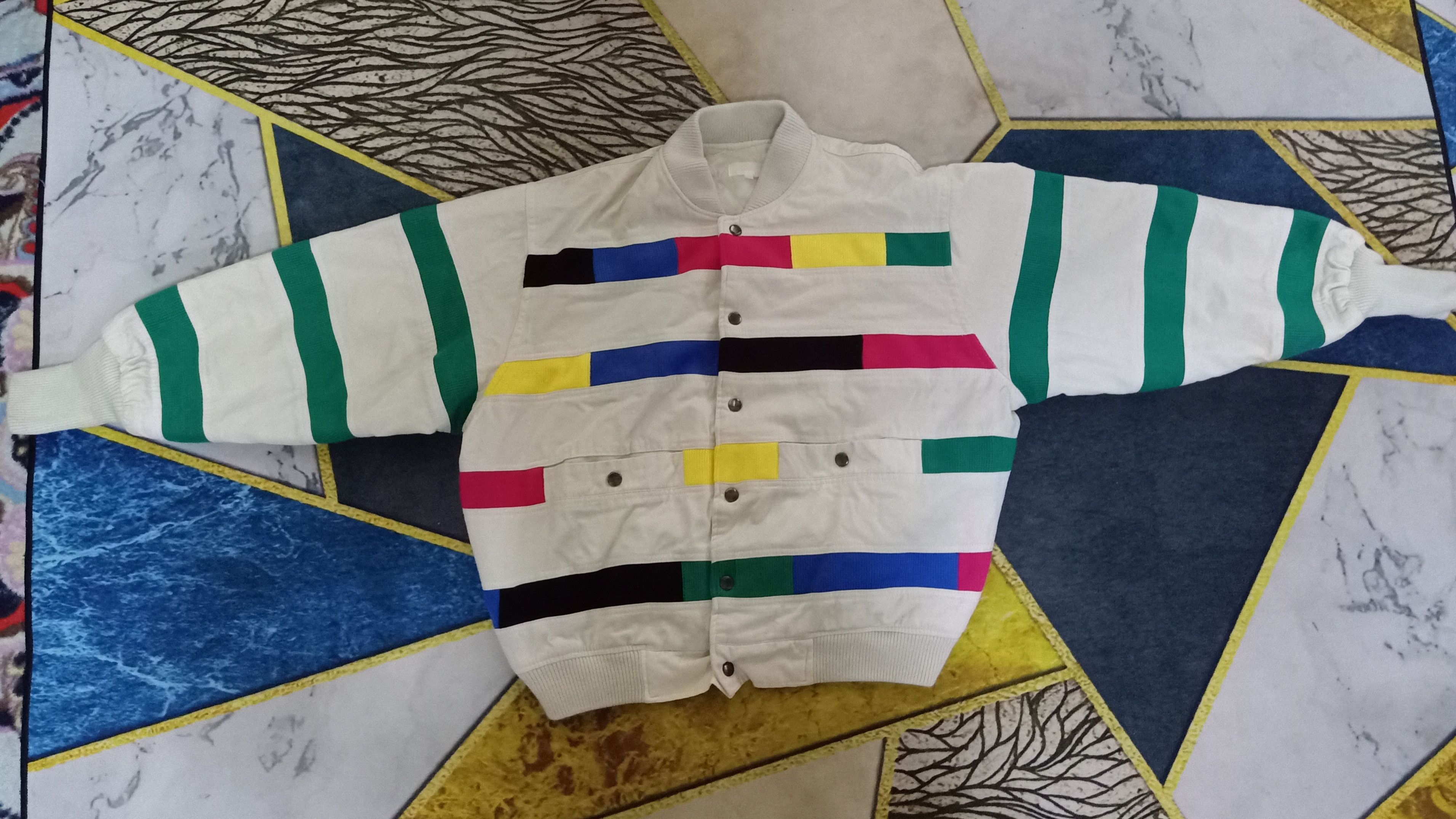 Rare Vtg Step Over Bomber multicolor Jacket - 5