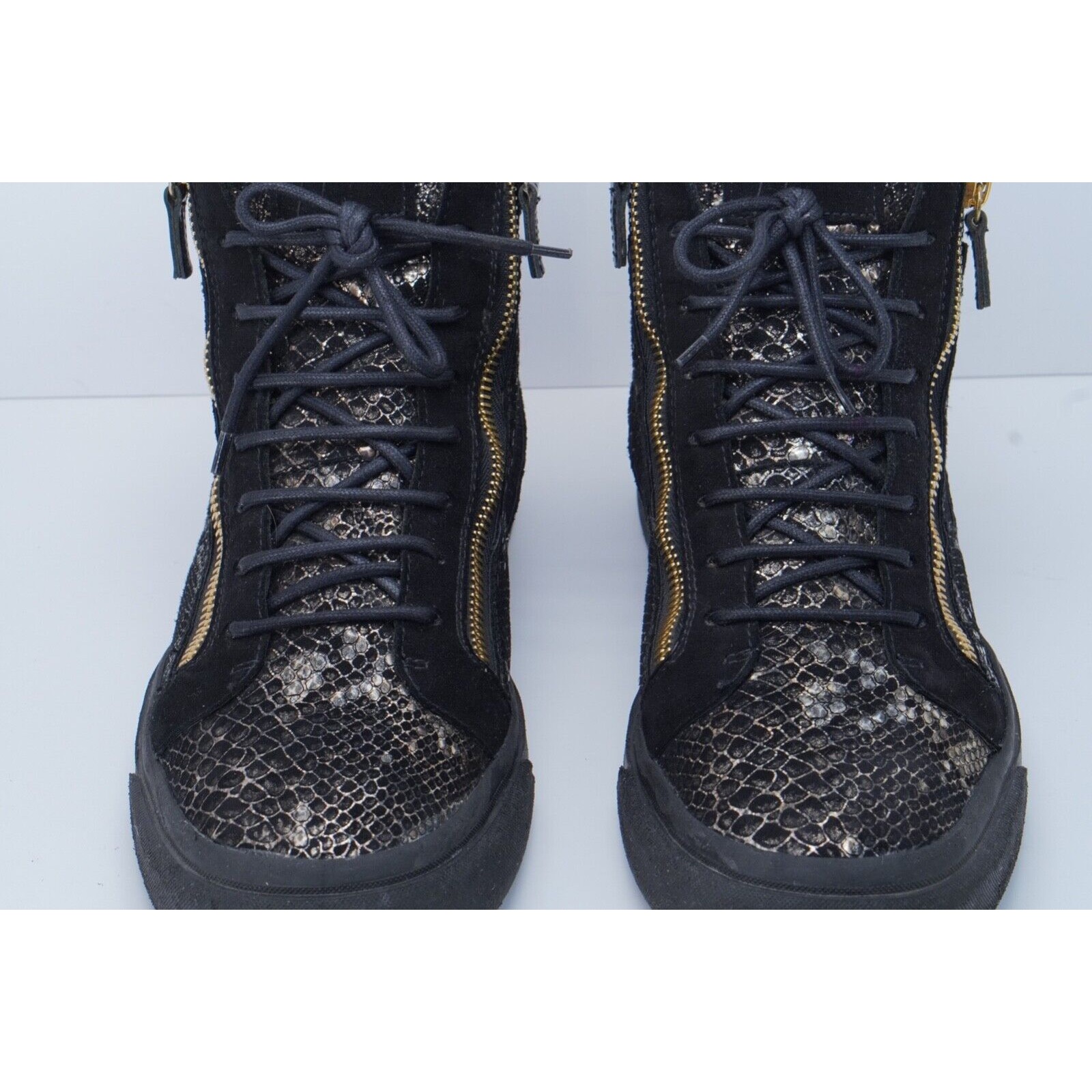 Giuseppe Zanotti Sneaker Boot Black Gold Snakeskin Double Zi - 5