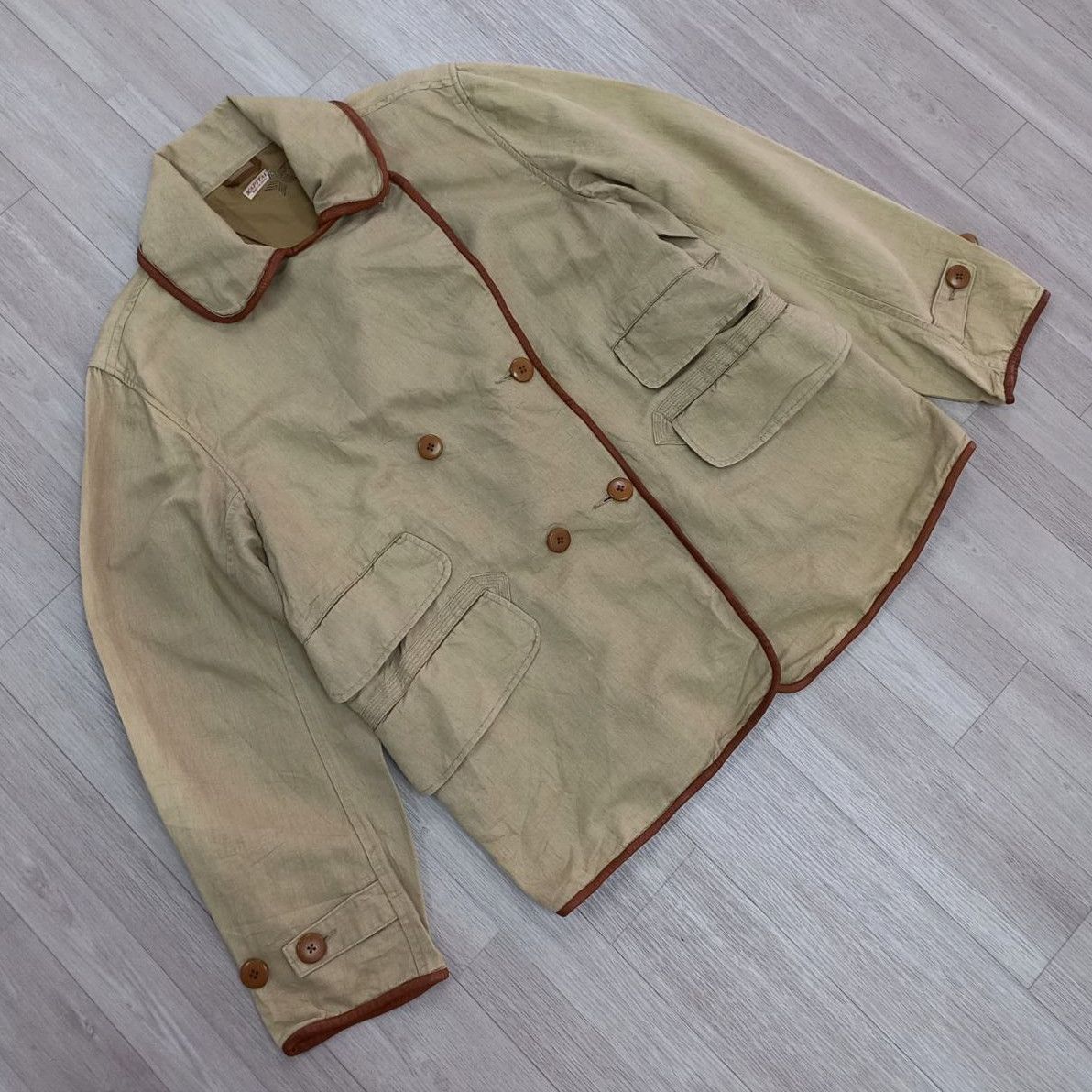 Vintage KAPITAL Hemp Chino Cross P-Coat Jacket - 6