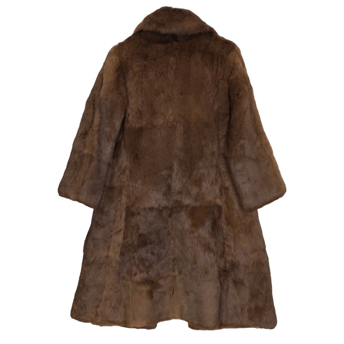 Vintage 90s Rotiny Italy Faux Fur Cutaway Duster Overcoat - 6