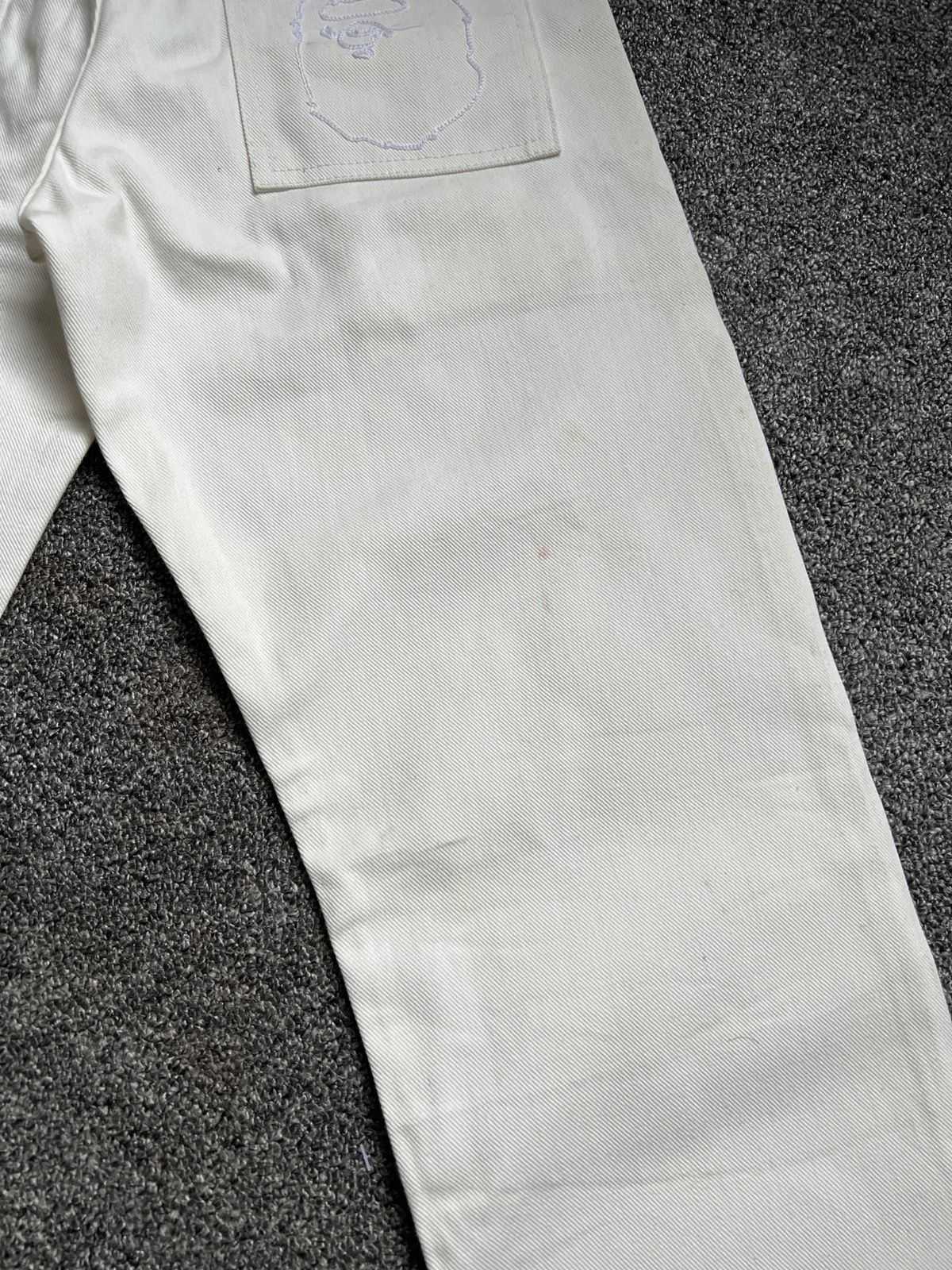 Vintage Bape Busy Works White Deadstock Denim Jeans - 13