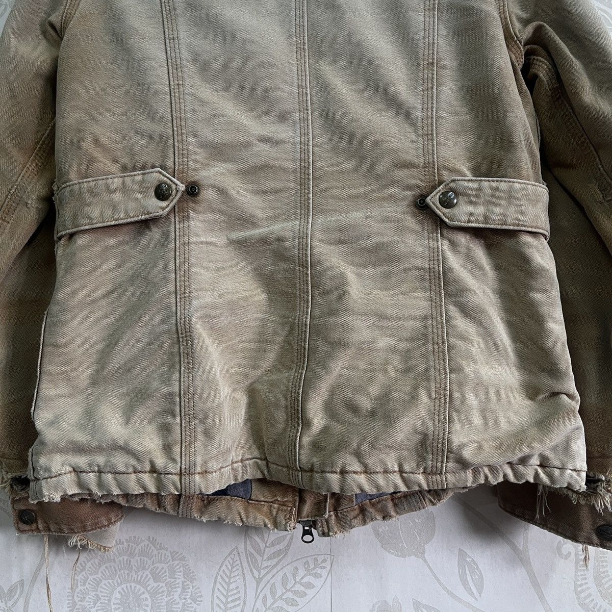 Vintage - Carhartt Blanket Jacket Distressed Workers Denim Jacket - 14