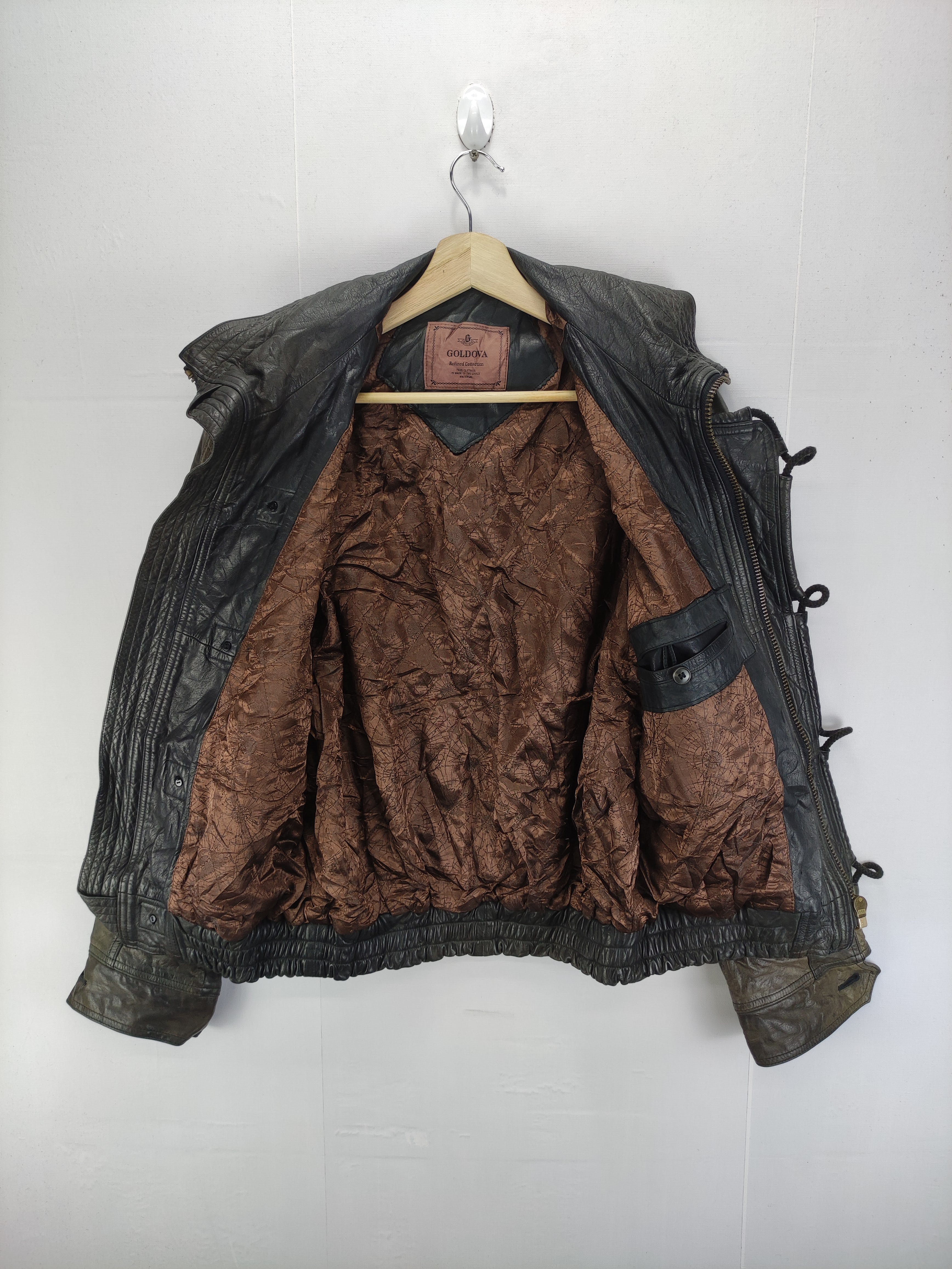 Vintage Goldova Leather Jacket Zipper - 5