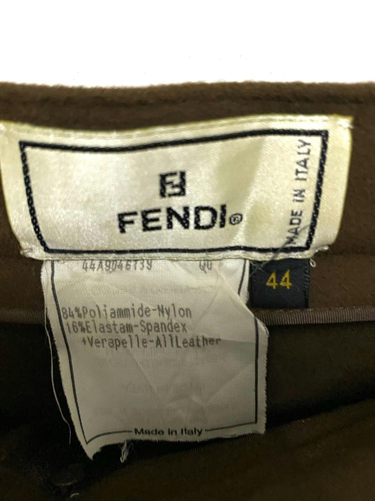 Vintage FENDI Nylon Spandex Leather Lining Casual Pants - 5