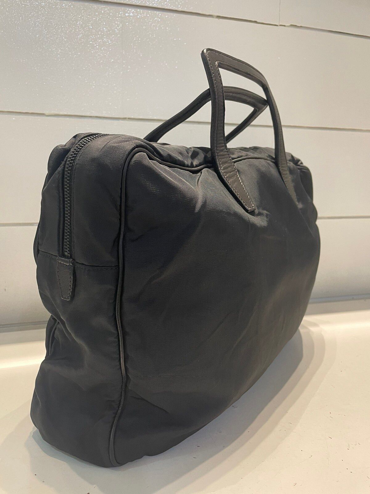 Loewe Black Nylon Leather Handle Travel Bag - 15