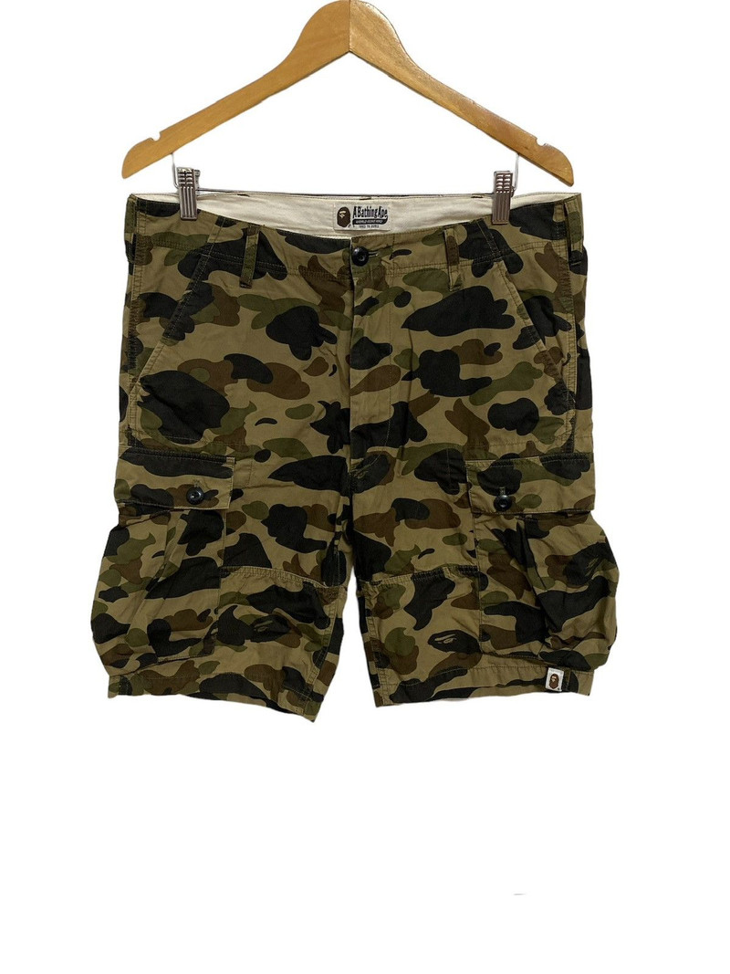 BAPE A Bathing Ape 1st Camo Short Cargo Pants - 1