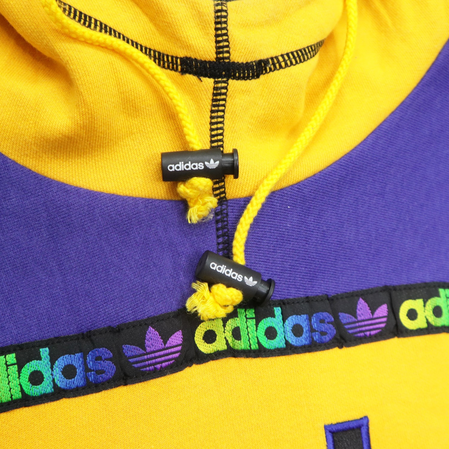 Vintage 90s ADIDAS Descente Japan Big Logo Multi Color Block Sweatshirt Sweater Hoodie Made In Japan - 4