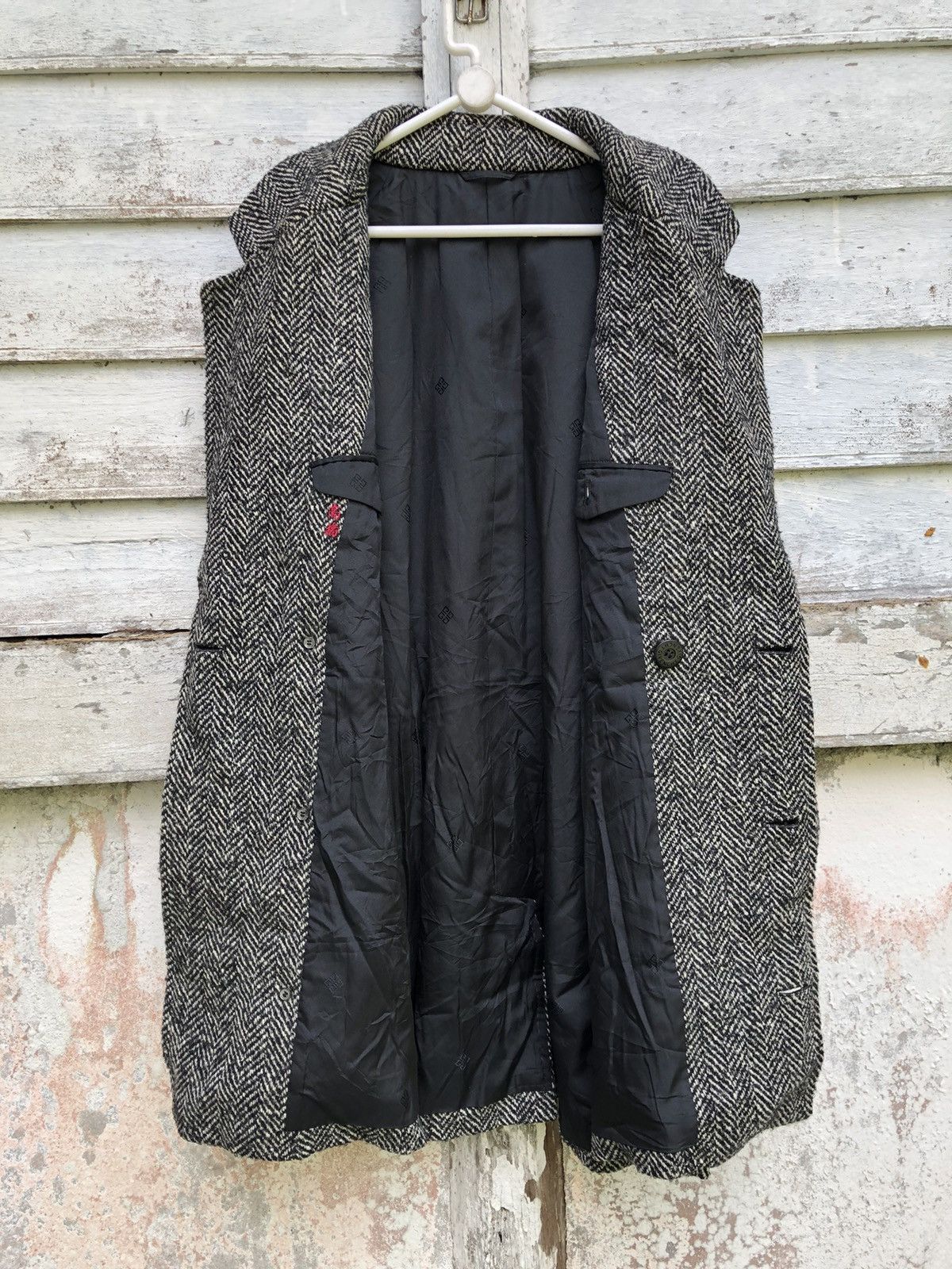 Vintage Givenchy Double Breast Tweed Coat Jacket - 5