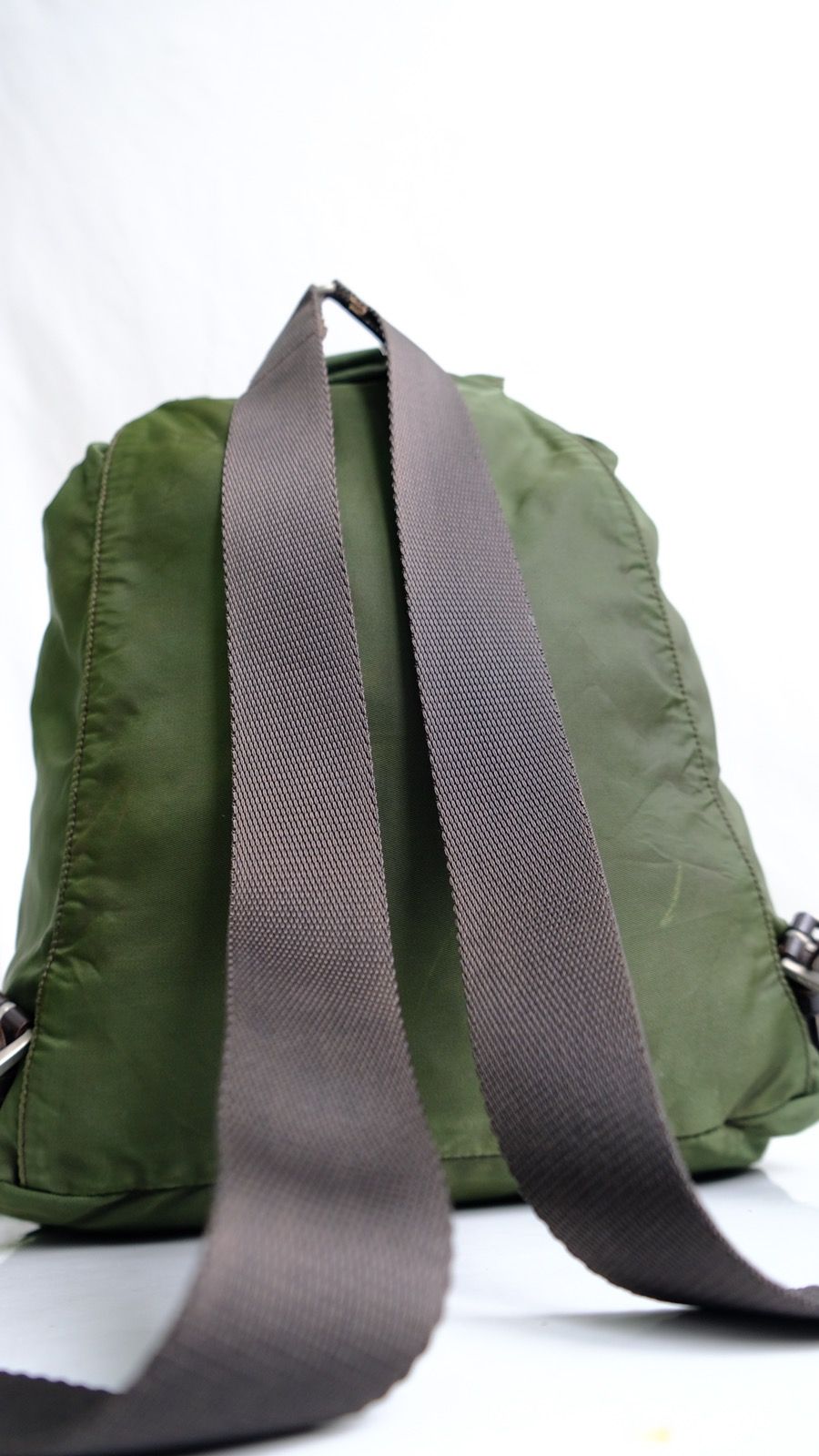 Authentic vintage Prada green army nylon backpack - 3