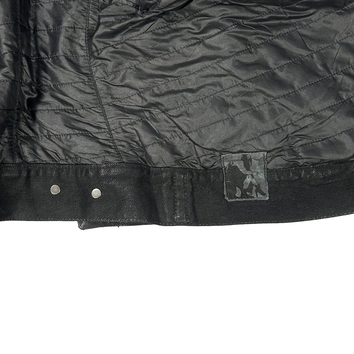 Leather/Denim Cropped Funnel Jacket - 10