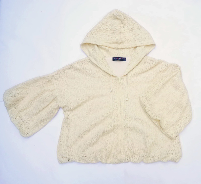 Japanese Brand - NERVEUX FEMME Knit Zip Up Crop Hoodie - 1