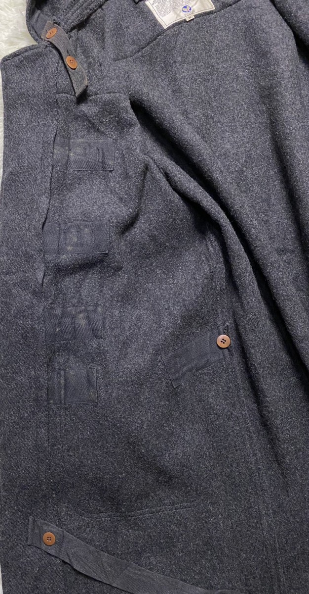Vintage - Flight Garment Grey Wool Hooded Long Duffel Coat - 18