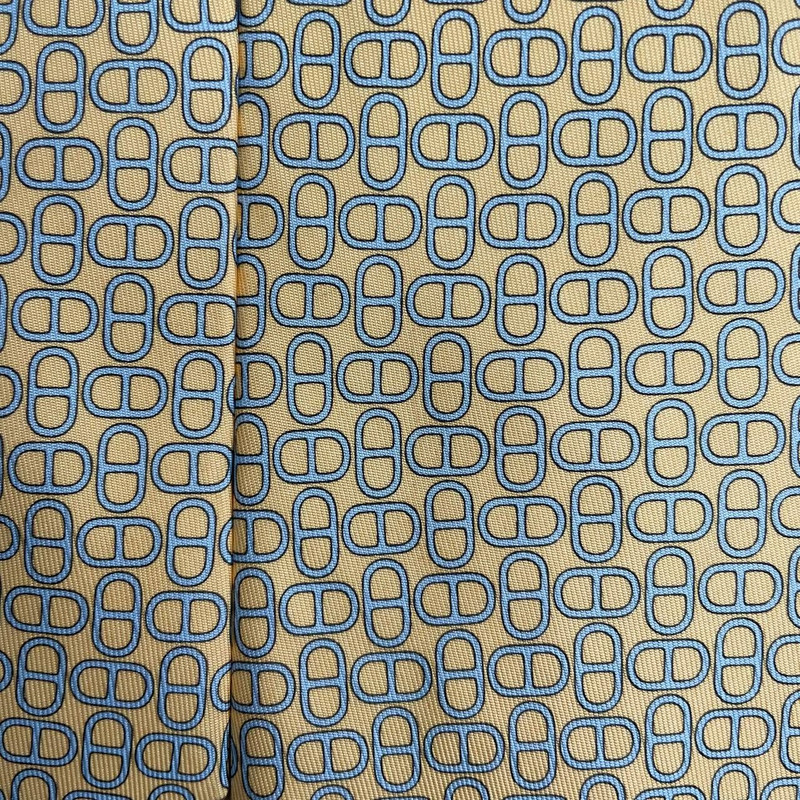 Hermes Paris Silk Tie 5160 HA Chains Yellow - 1