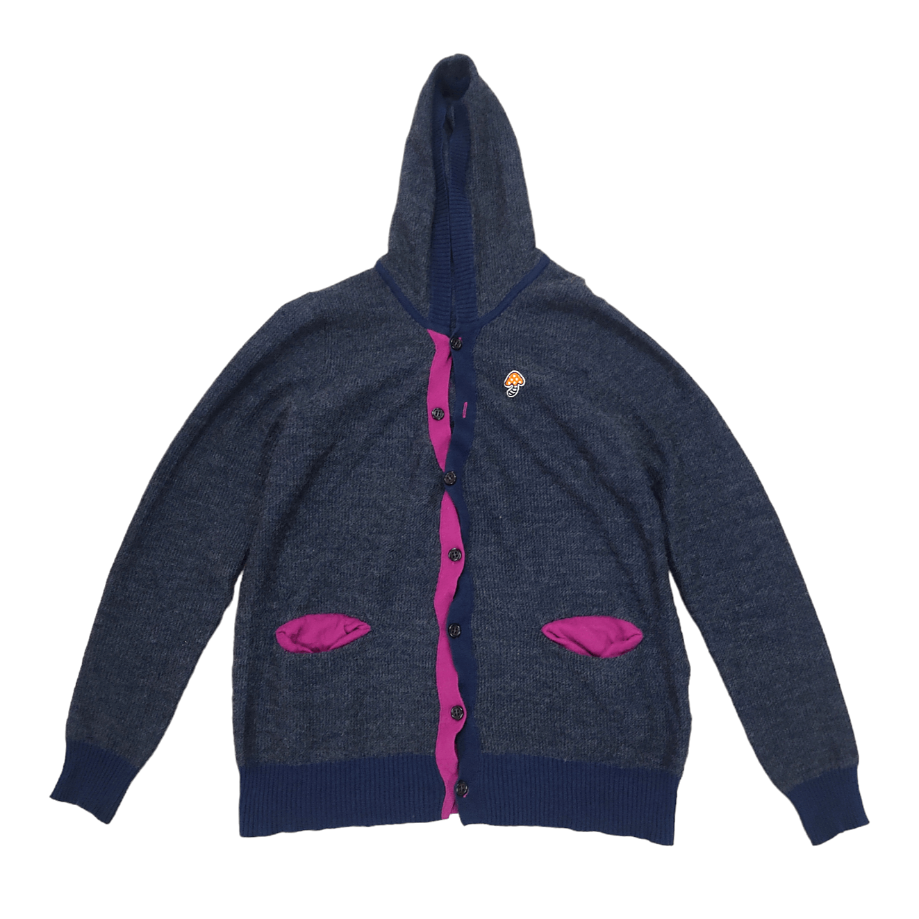 FRAPBOIS Half Wool Hooded Buttons Up Cardigan - 3