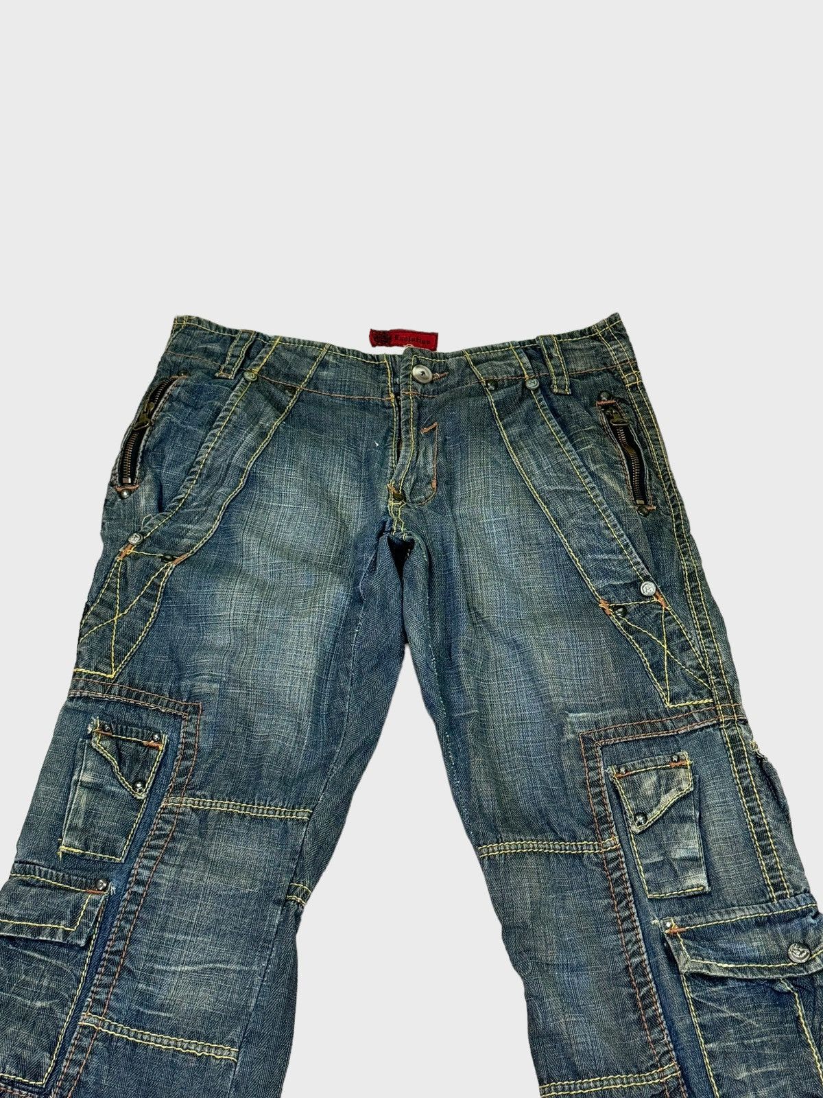 Japanese Brand - EVOLUTION CARGO MULTIPOCKET DISTRESSED DENIM - 3