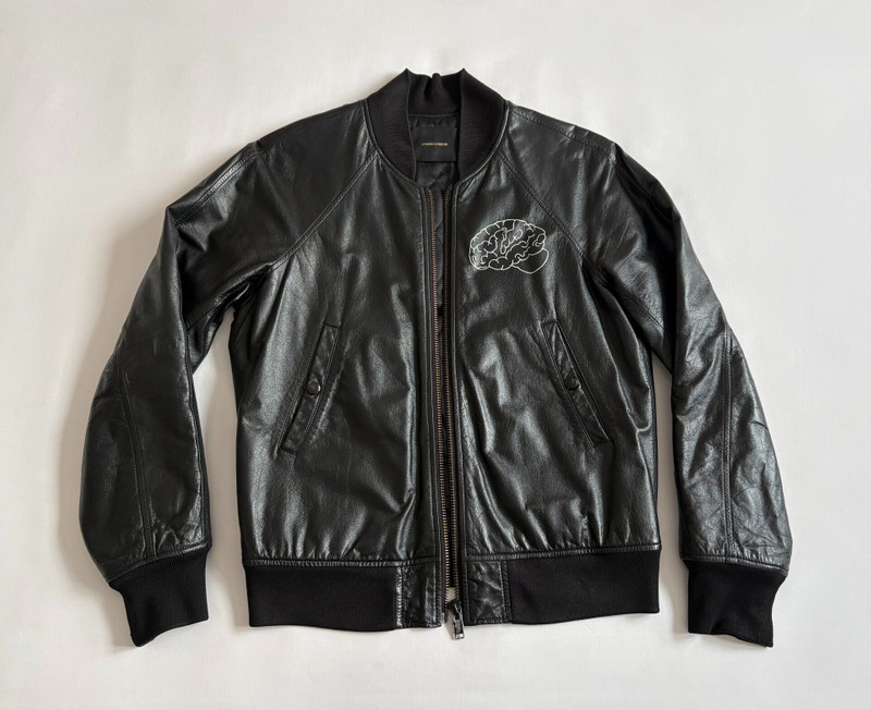 Undercover Print Leather Ism Ma1 Slogan Jacket - 1