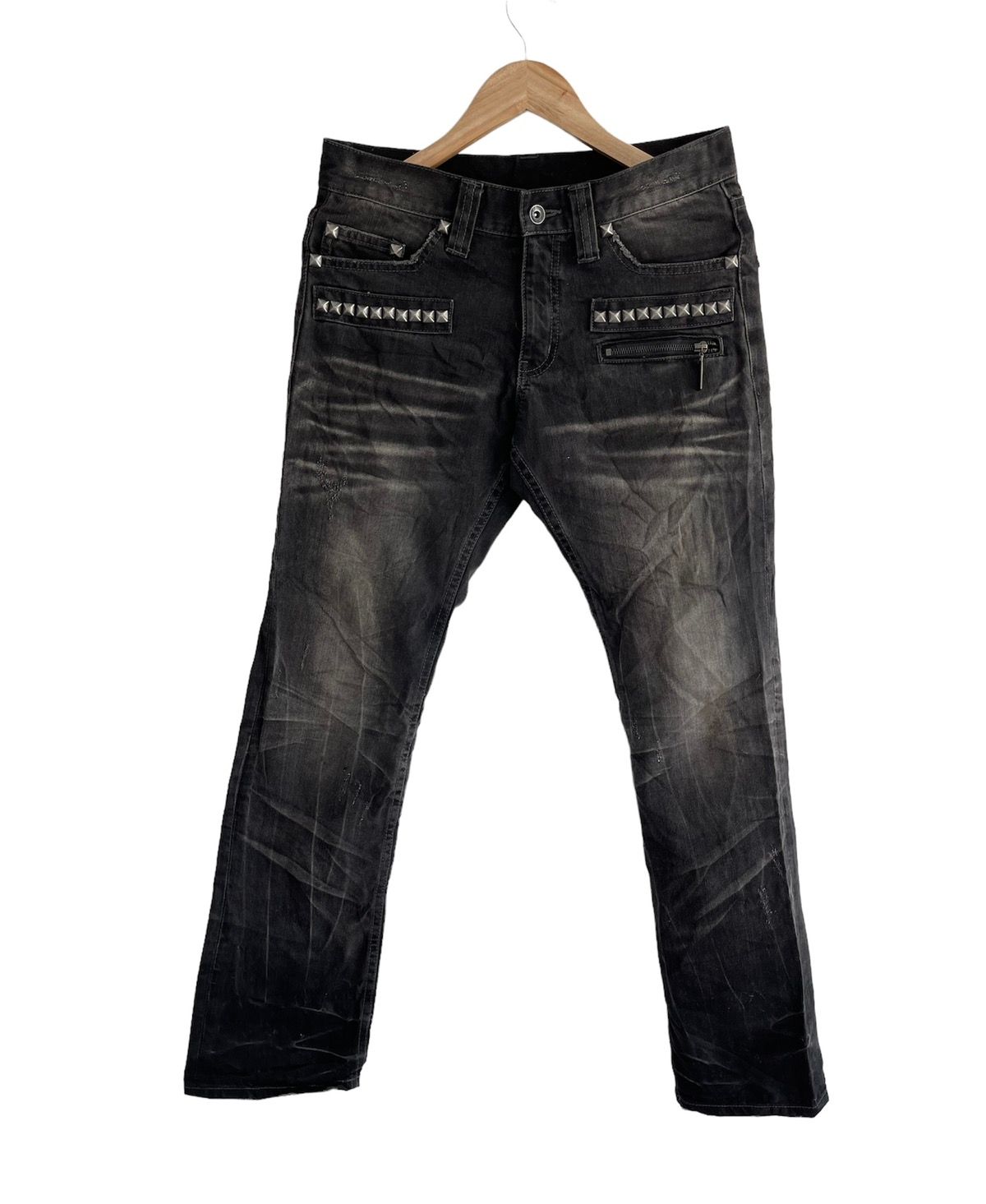 Japanese Brand - SEMANTIC DESIGN Punk Style Zipper Bootcut Flared Jeans - 1