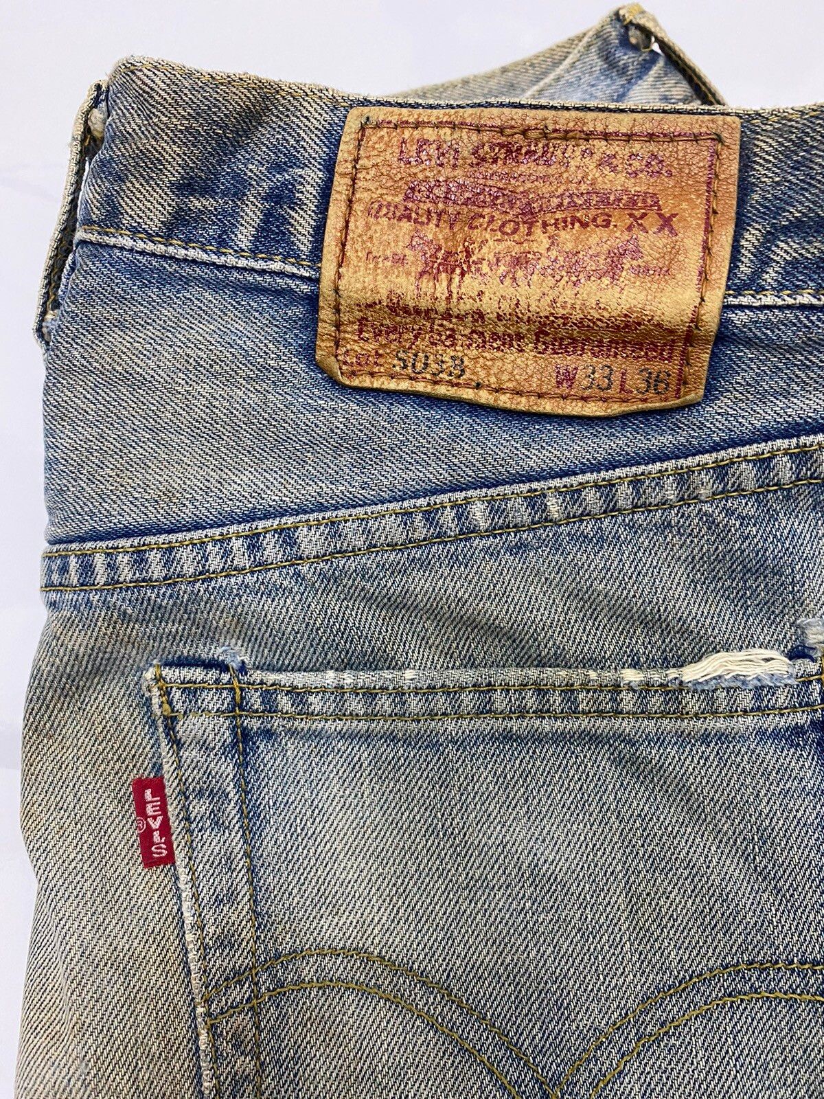 Vintage - LEVIS 503B BIG E SELVEDGE DISTRESSED DENIM JEANS JAPAN - 9