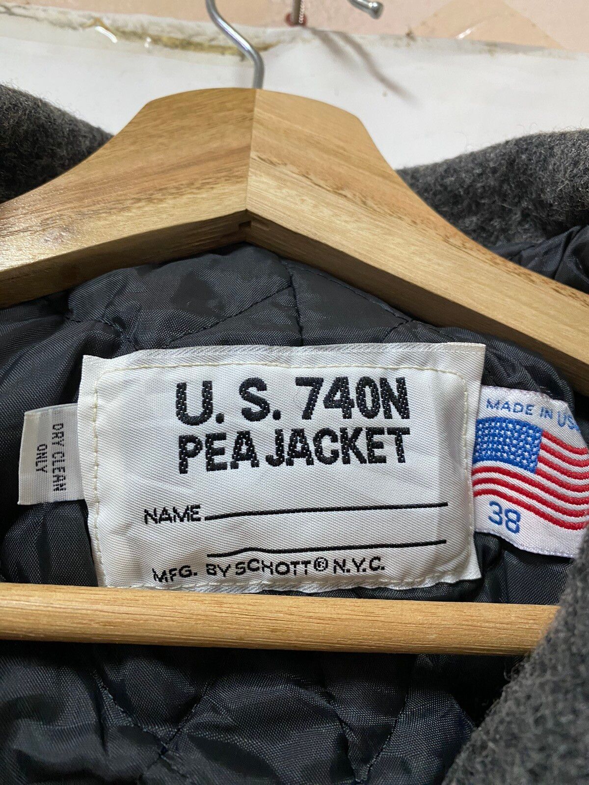 Vtg🔥Schott Us 740N Pea Jacket Usn Military Double Breasted - 16